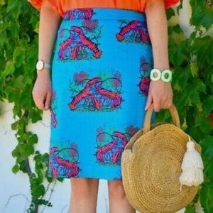 NWT J Crew lobster print skirt Small